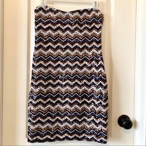 AS U WISH Strapless Sequin Mini Dress—SZ. Medium